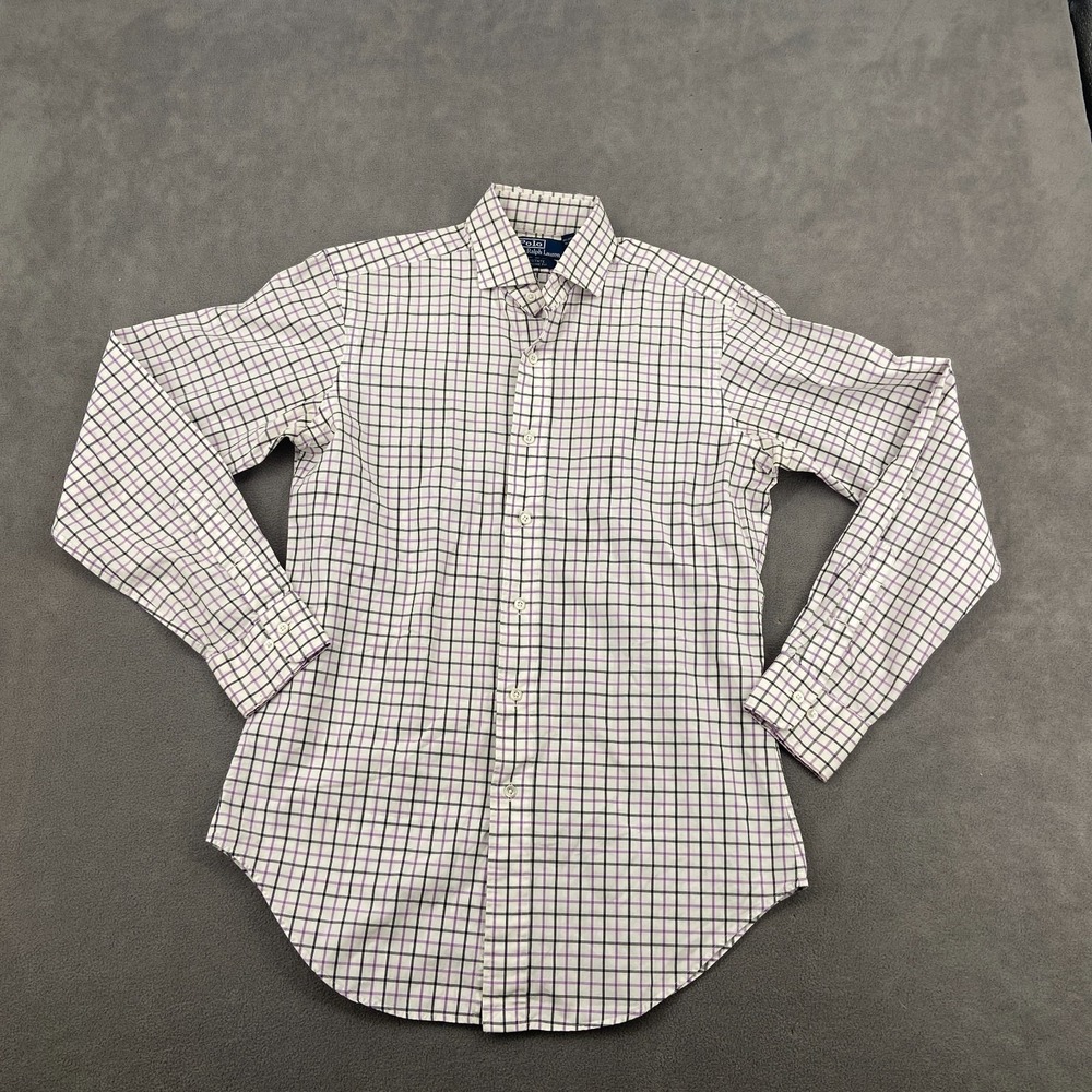 Polo Ralph Lauren Estate‎ Classic Fit Dress Shirt Mens 14.5 White Check Business